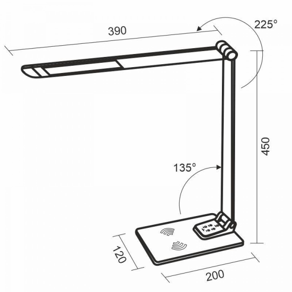LED stolní lampička JULIET rozměry